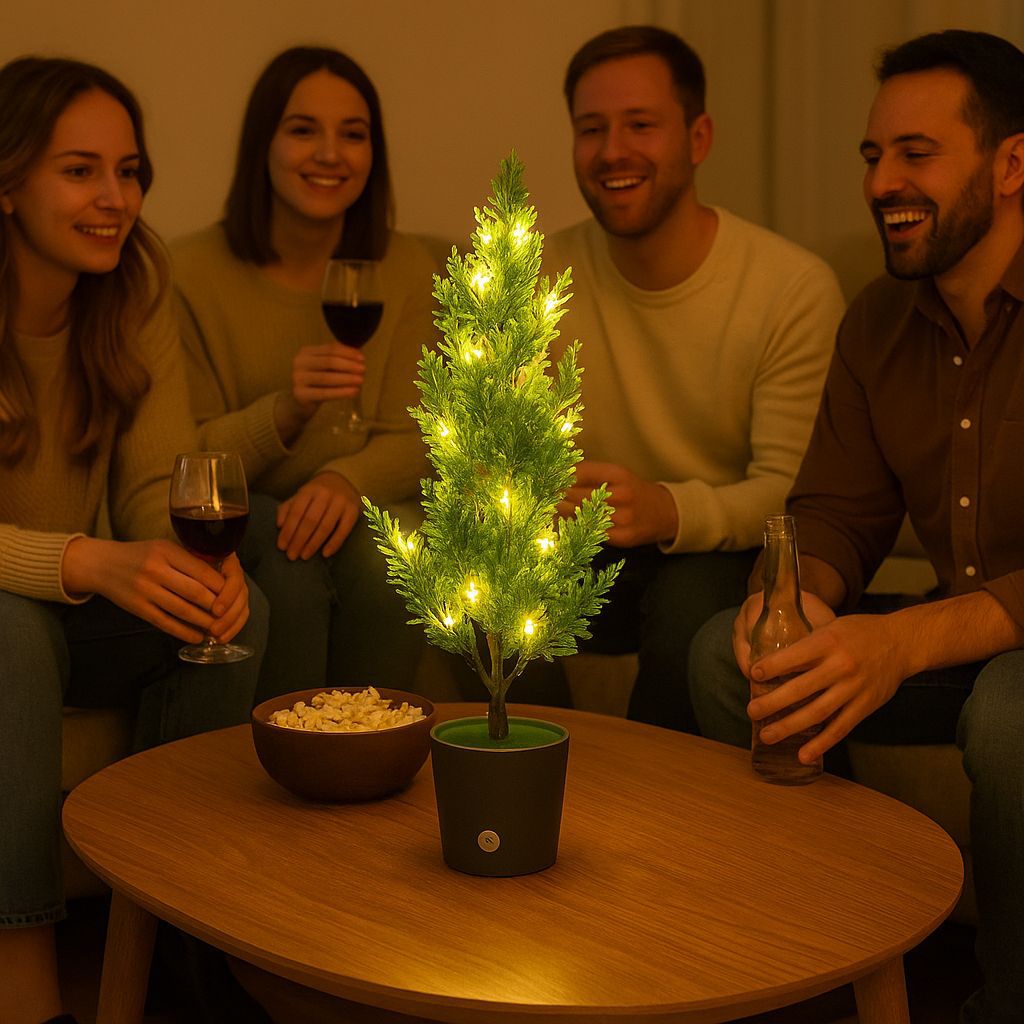 Arbol Decorativo LED de Mesa – Luz Cálid